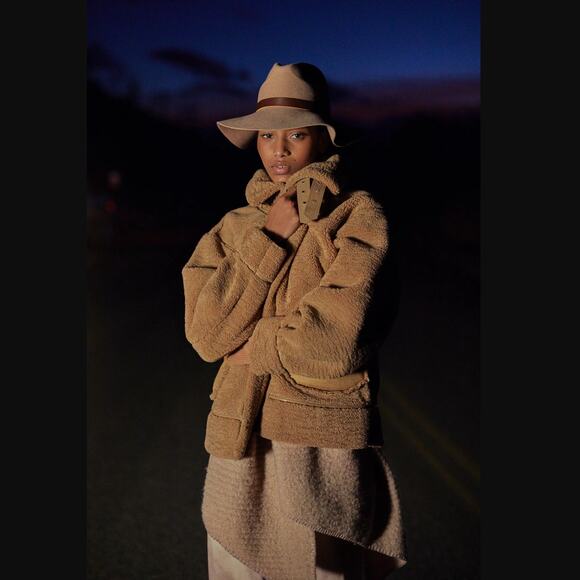 Anthropologie LaBiz Relaxed Sherpa Moto Jacket - New XL - Picture 2 of 9